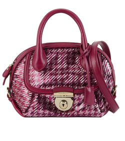 Small Sequined Fiamma, Leather, Burgundy, MII, CL/K/S, 3*